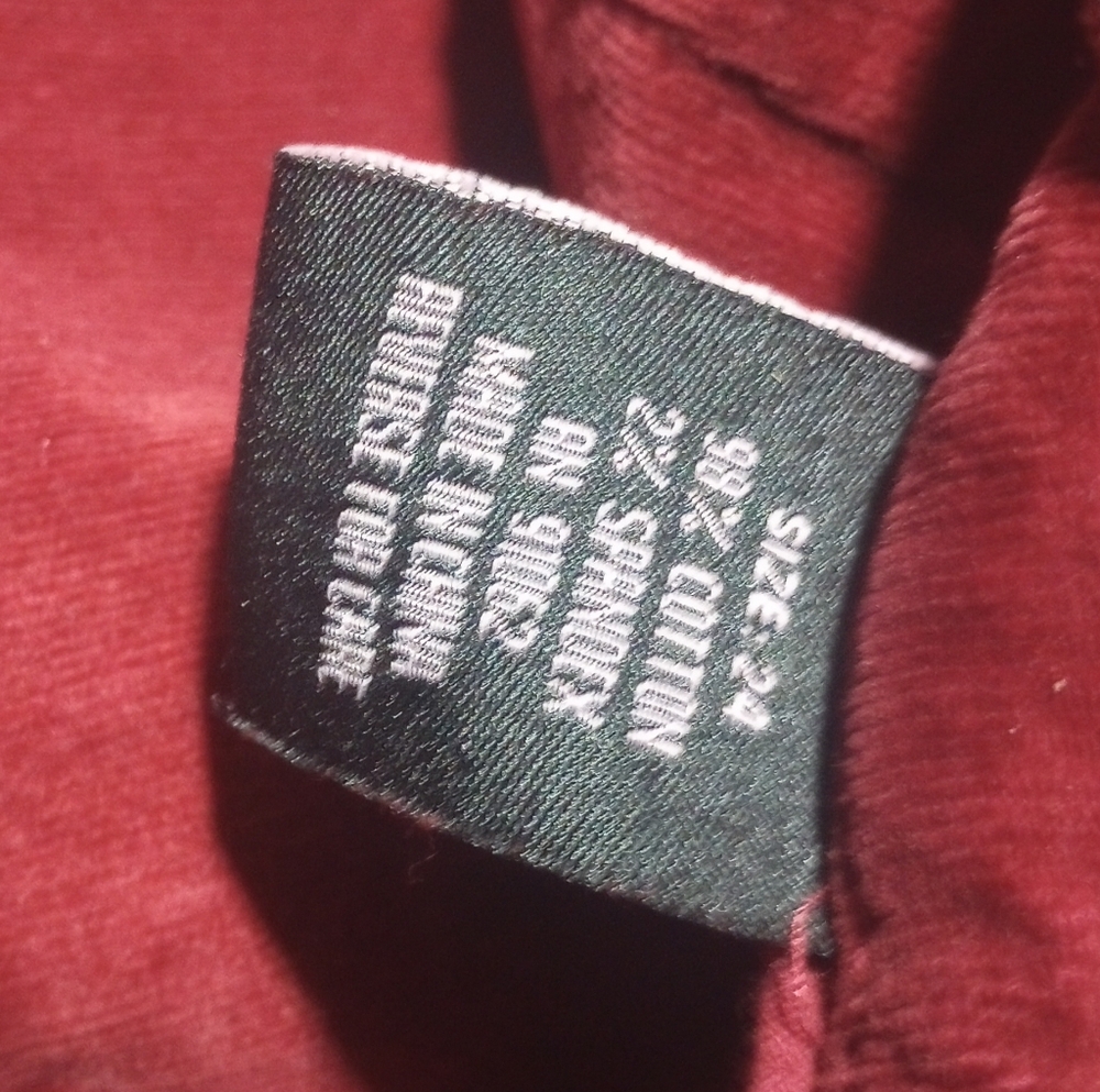 2 For $10 Burgundy Corduroy Standards & Practices Pants Kohl's - Picture 6 of 6
